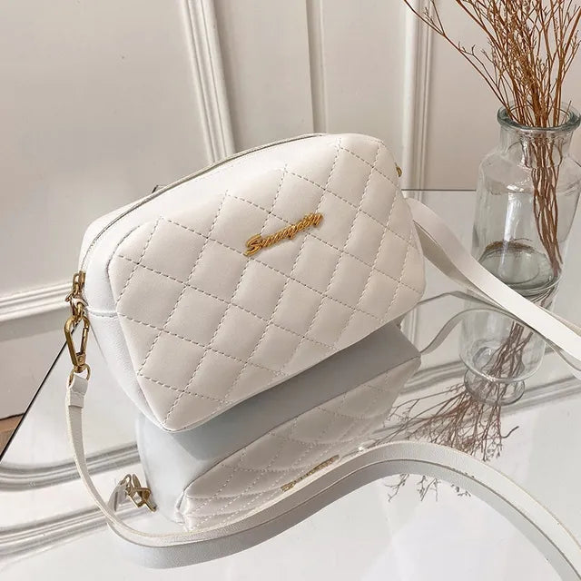2022 New Fashion Female Shoulder Bag Rhombus Embroidered Solid Color Chain