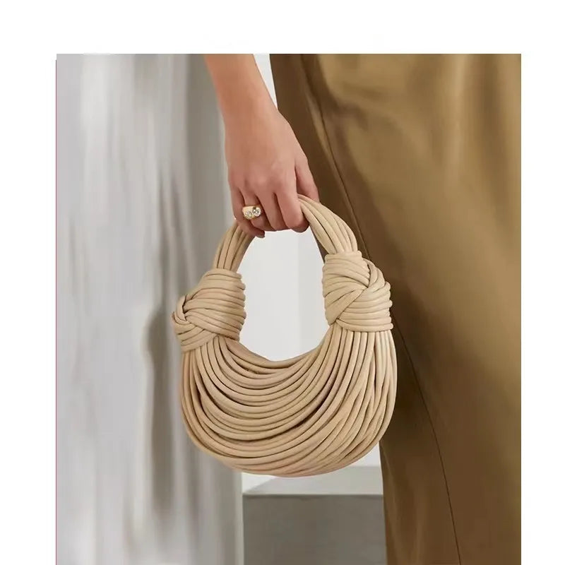 Golden Noodle-Shaped Shoulder Bag