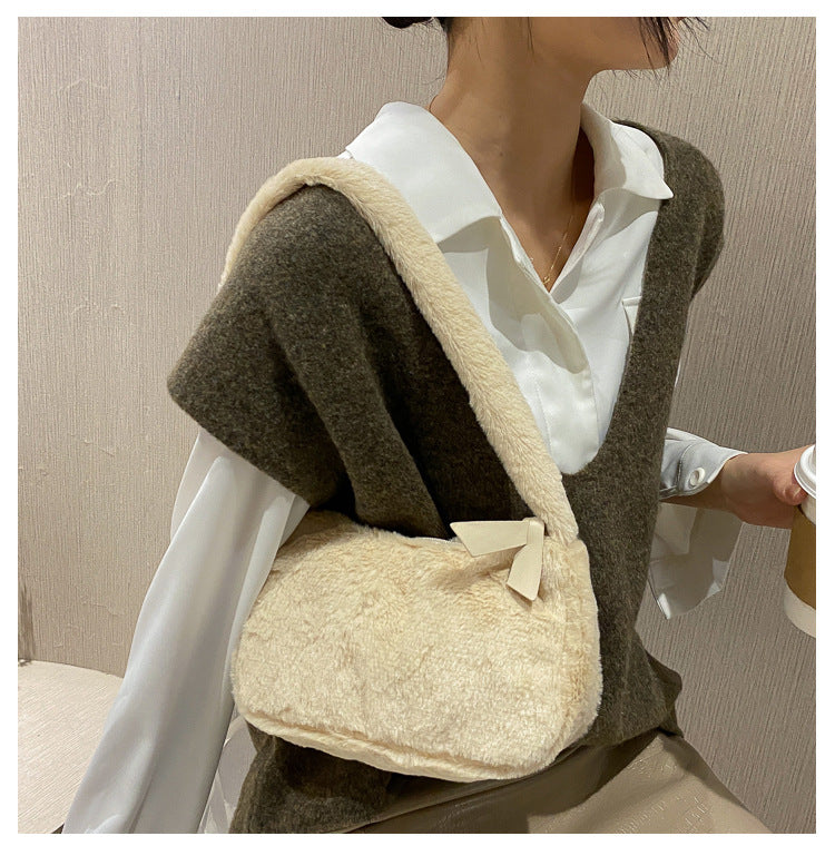 Women Soft Plush Hobos Shoulder Bags